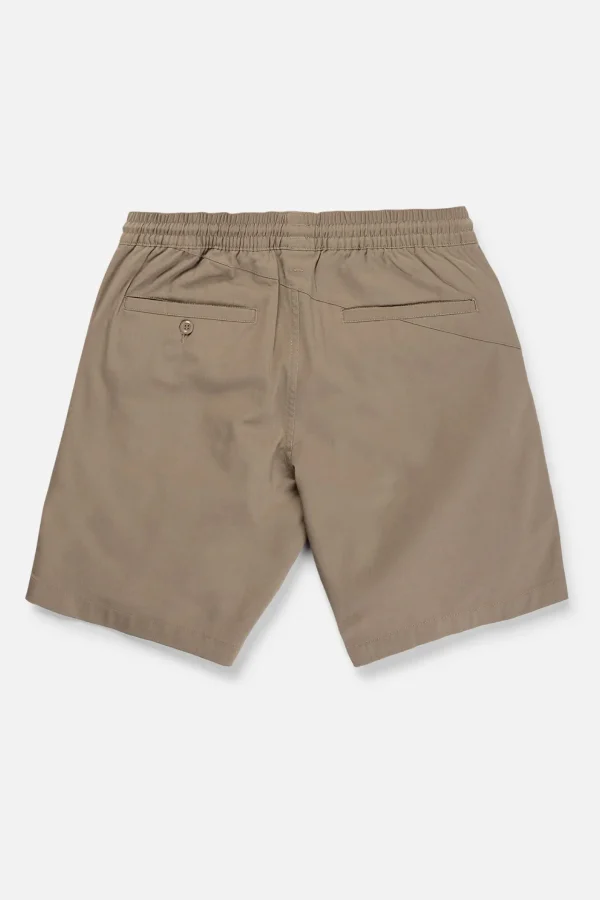 Shorts-VOLCOM FRICKEN ELASTIC WAIST SHORT - KHAKI