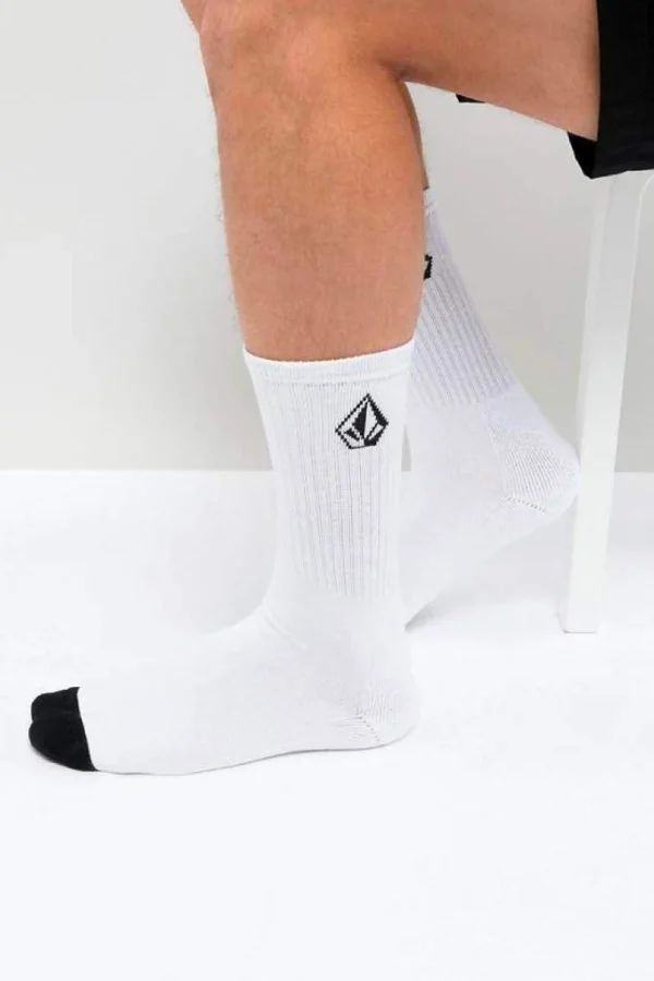 Socks | Socks-VOLCOM FULL STONE CREW SOCKS 3PK WHITE