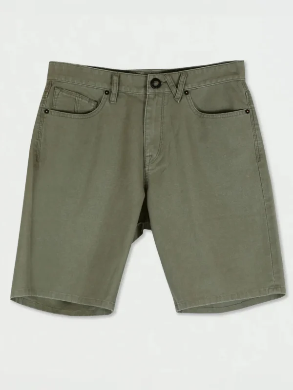 Shorts-VOLCOM MODOWN CANVAS 5 POCKET SHORT ARMY GREEN COMBO