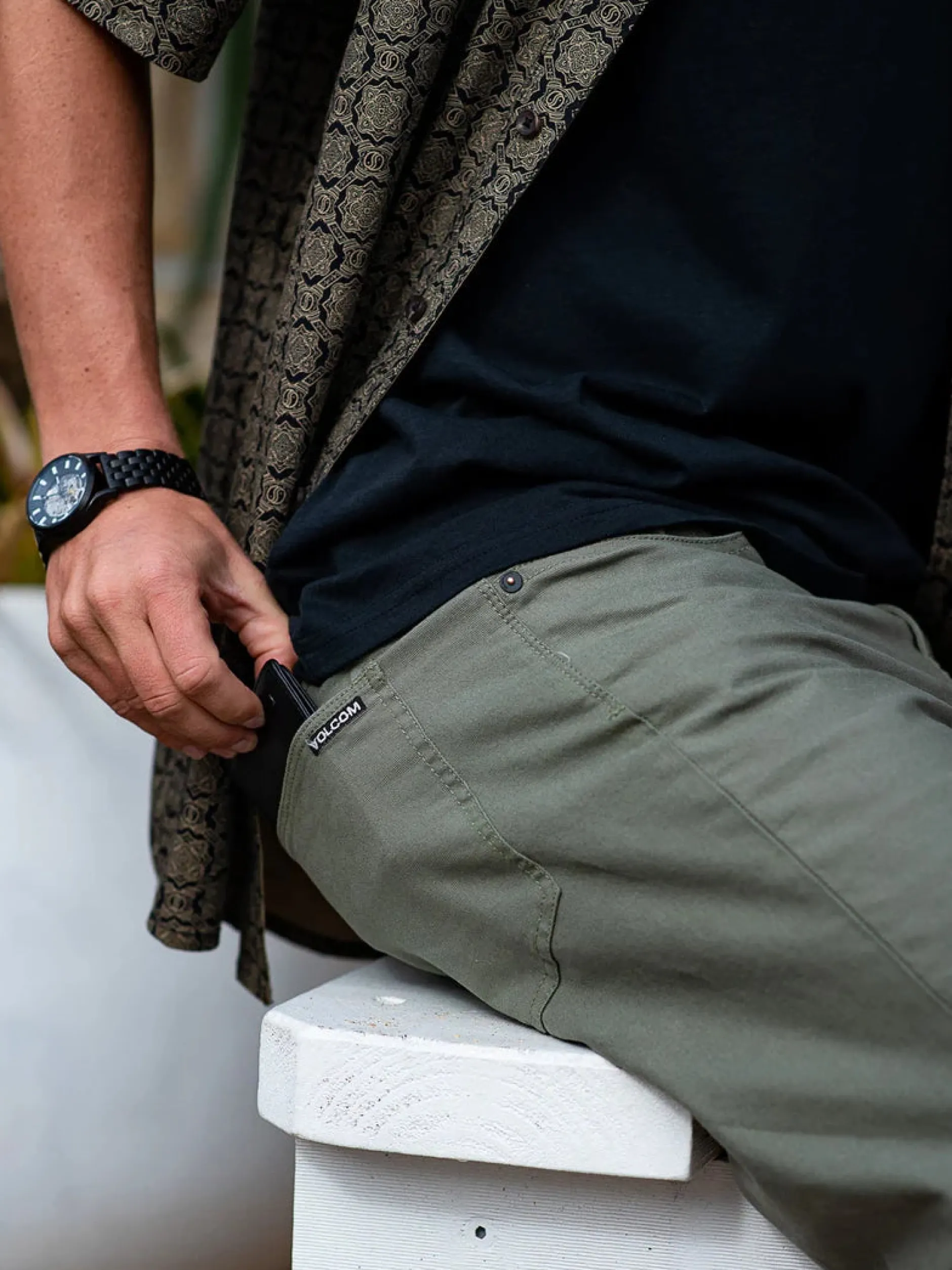 volcom_modown_canvas__poc_2.webp Shorts-VOLCOM MODOWN CANVAS 5 POCKET SHORT ARMY GREEN COMBO