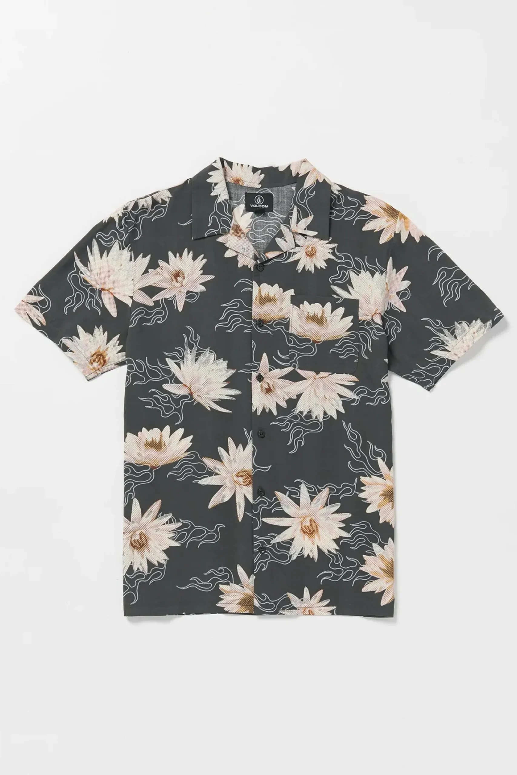 volcom_shaken_stirred_sho_1.webp Shirts-VOLCOM SHAKEN STIRRED SHORT SLEEVE SHIRT - STEALTH