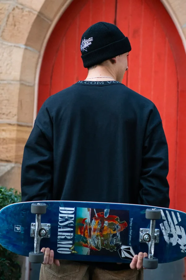 Sweaters & Knitwear-VOLCOM SKATE VITAL CREW PULLOVER FLEECE - BLACK