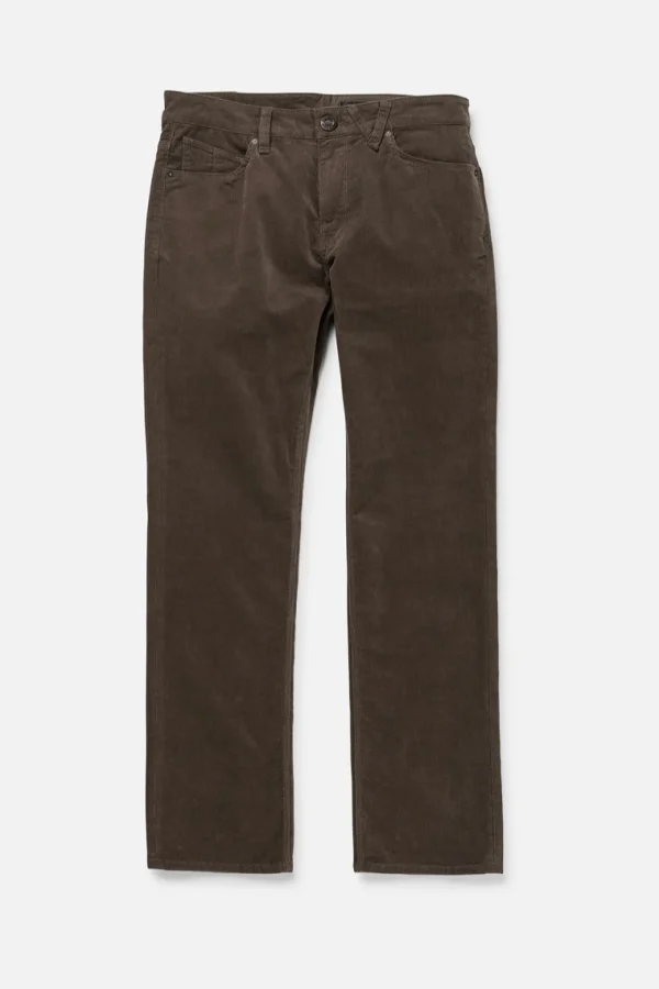Pants-VOLCOM SOLVER 5 POCKET CORD PANT BISON