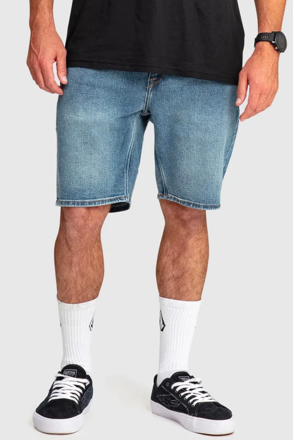 Shorts-VOLCOM SOLVER DENIM SHORTS 19 - OLD TOWN INDIGO