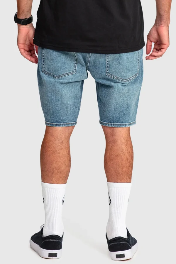Shorts-VOLCOM SOLVER DENIM SHORTS 19 - OLD TOWN INDIGO