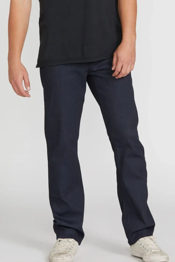 Denim-VOLCOM SOLVER MODERN FIT JEANS - COATED INDIGO WASH*