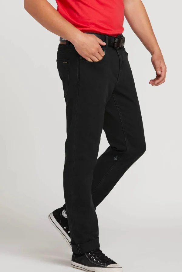 Denim-VOLCOM SOLVER MODERN FIT JEAN - BLACKOUT
