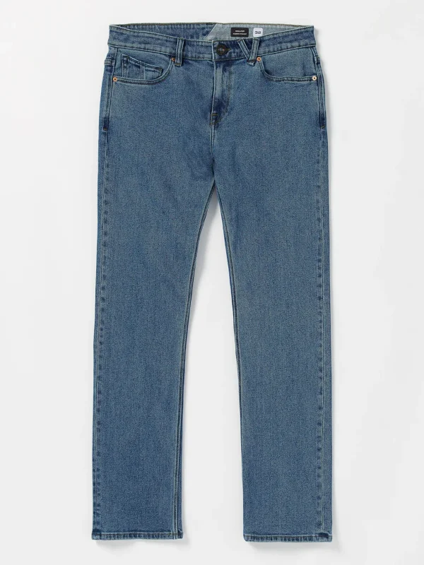Denim-VOLCOM SOLVER MODERN FIT JEAN WASHED BLUE