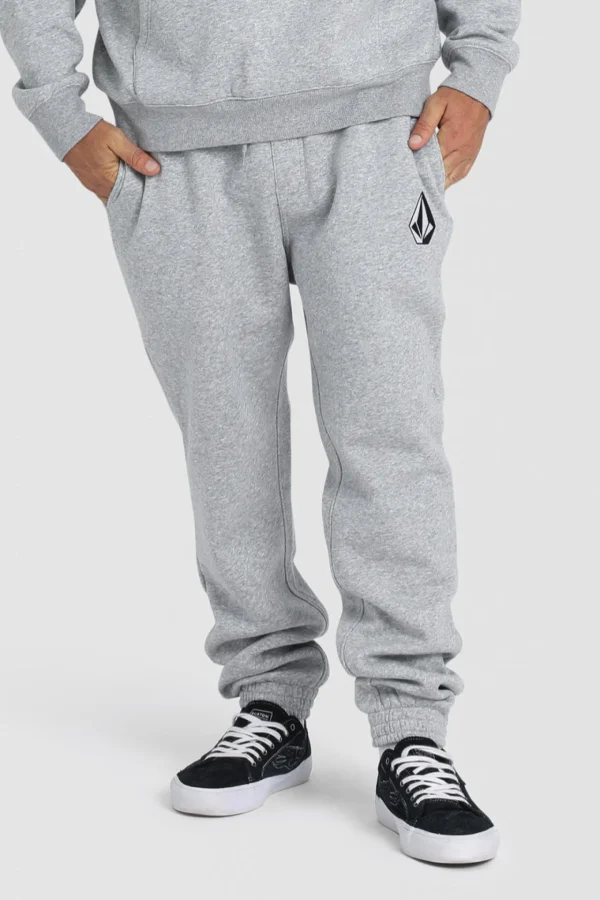 Pants-VOLCOM VOLOGO FLEECE TRACK PANT HEATHER GREY