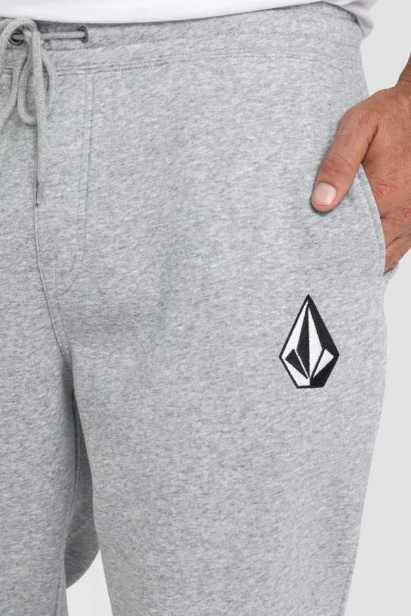 Pants-VOLCOM VOLOGO FLEECE TRACK PANT HEATHER GREY