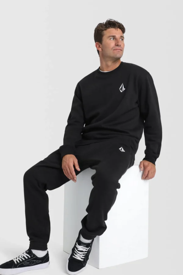 Pants-VOLCOM VOLOGO FLEECE TRACK PANT BLACK