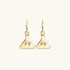 18Kt Gold Plated | Jewellery-BLANK SPACE. WHISTLE HOOP EARRINGS 18KT GOLD