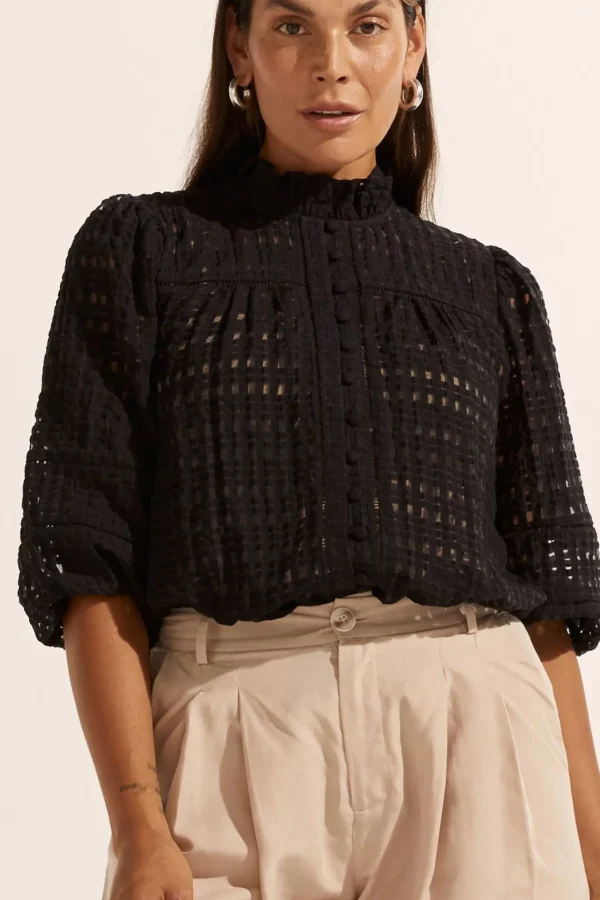 Shirts & Tops-ZOE KRATZMANN WAYFARER TOP BLACK