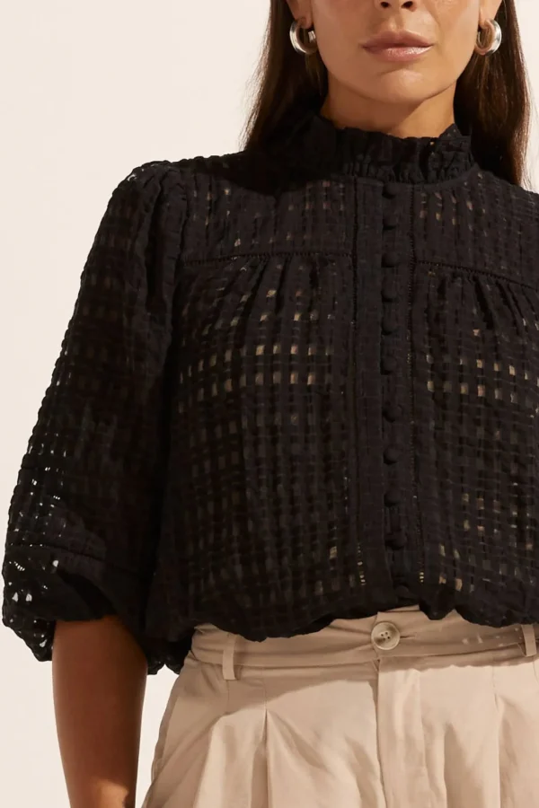 Shirts & Tops-ZOE KRATZMANN WAYFARER TOP BLACK